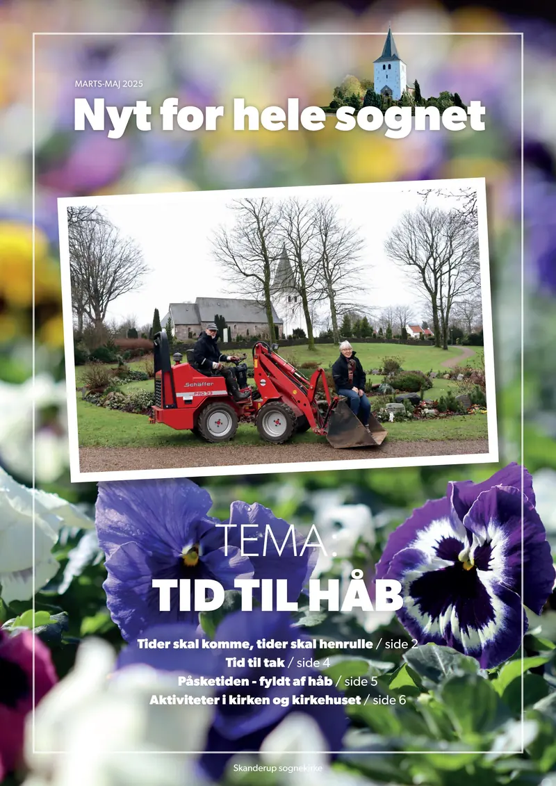 Forside af Skanderup Kirke marts-maj 2025