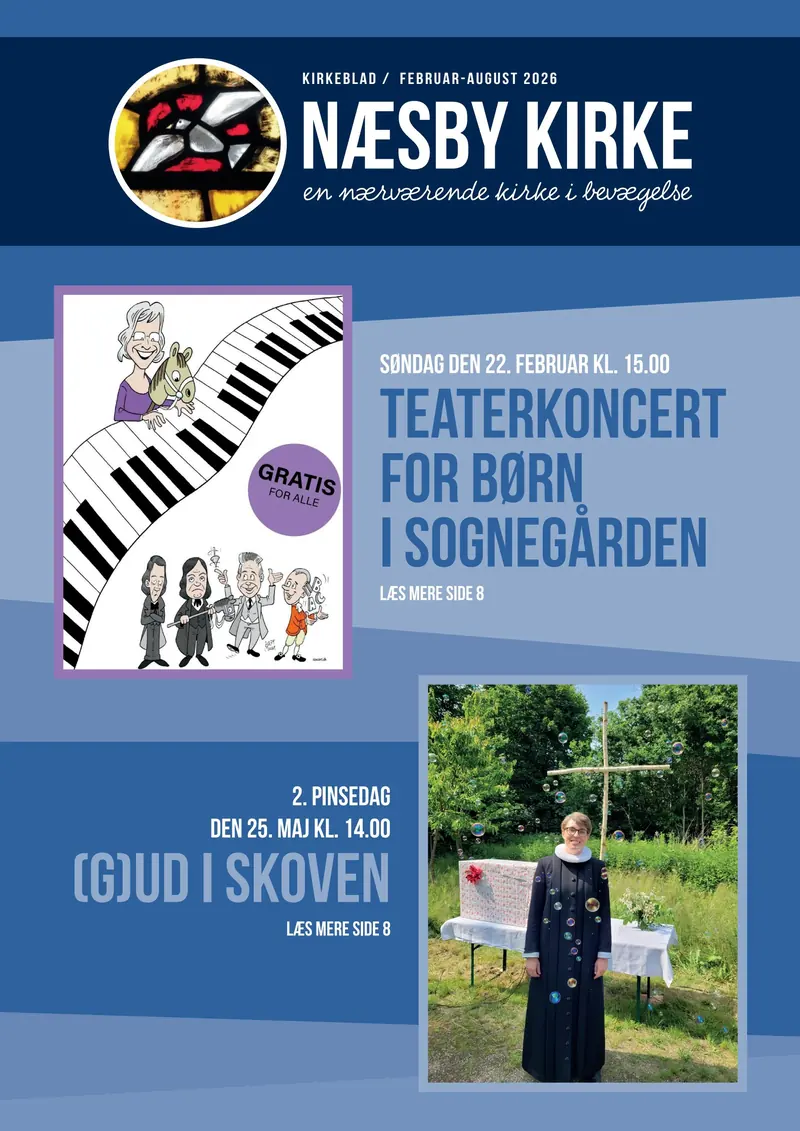 Forside af Næsby Kirke kirkeblad februar-august 26