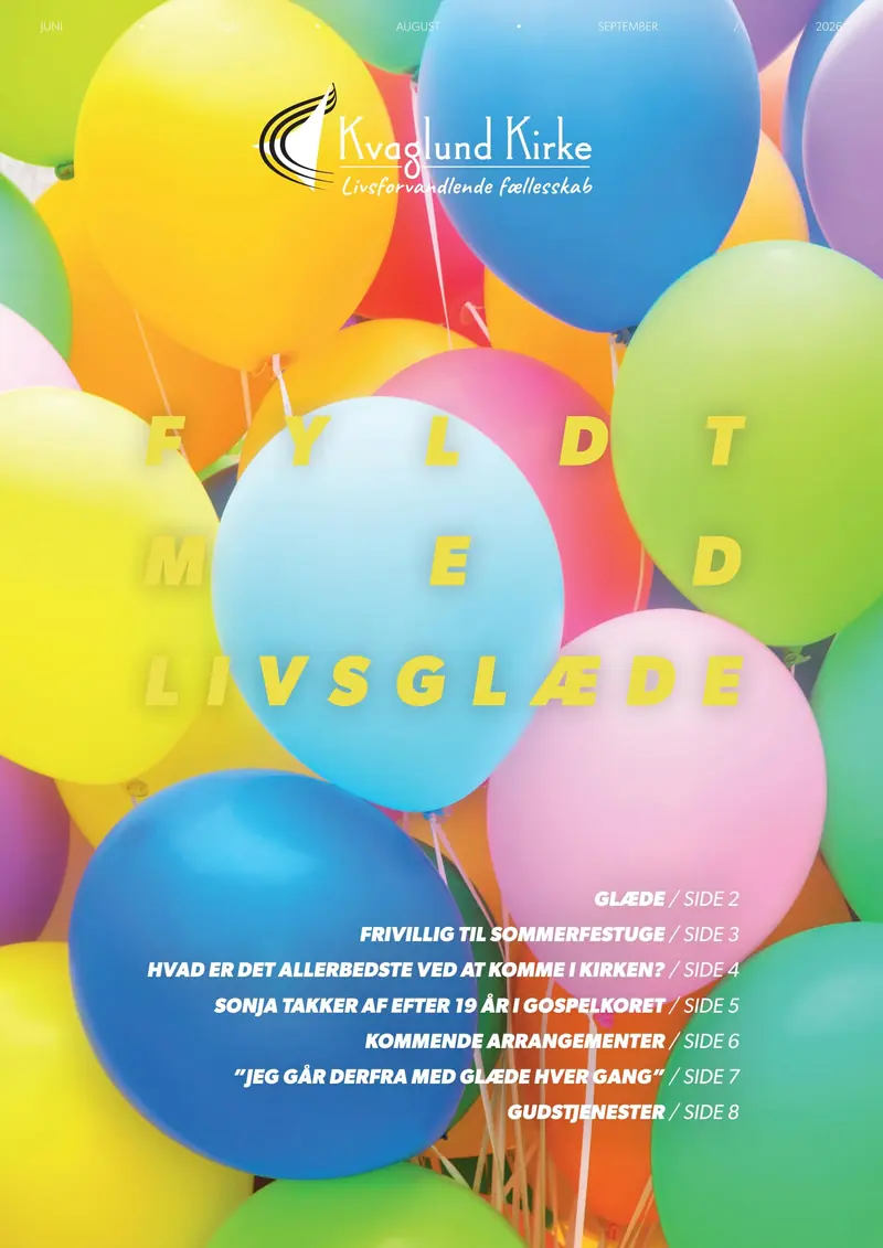 Forside af Kvaglund Kirkeblad juni-september 2026