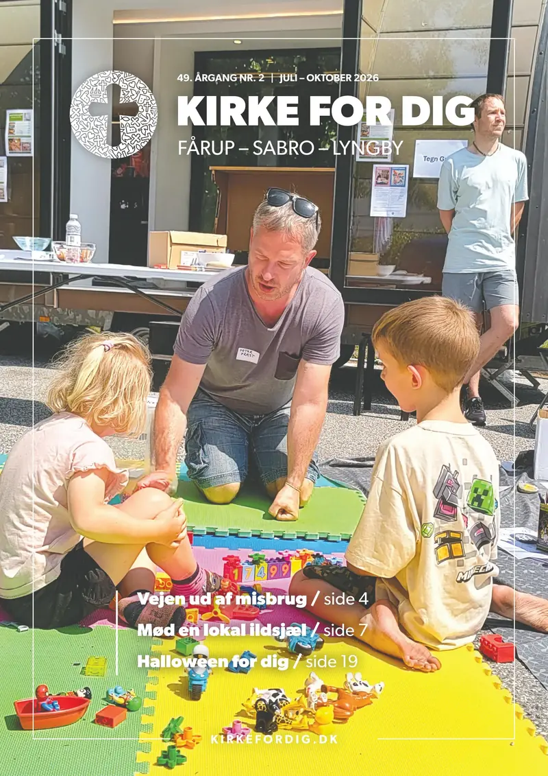 Forside af Sabro Fårup Lyngby kirkeblad juli-oktober 2026